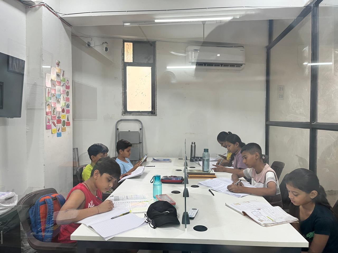 Students studying in a modern classroom at coaching institute in Ahmedabad